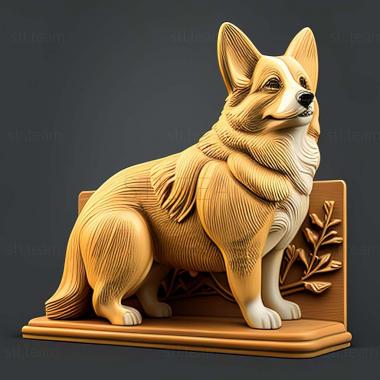 3D model Welsh Corgi dog (STL)